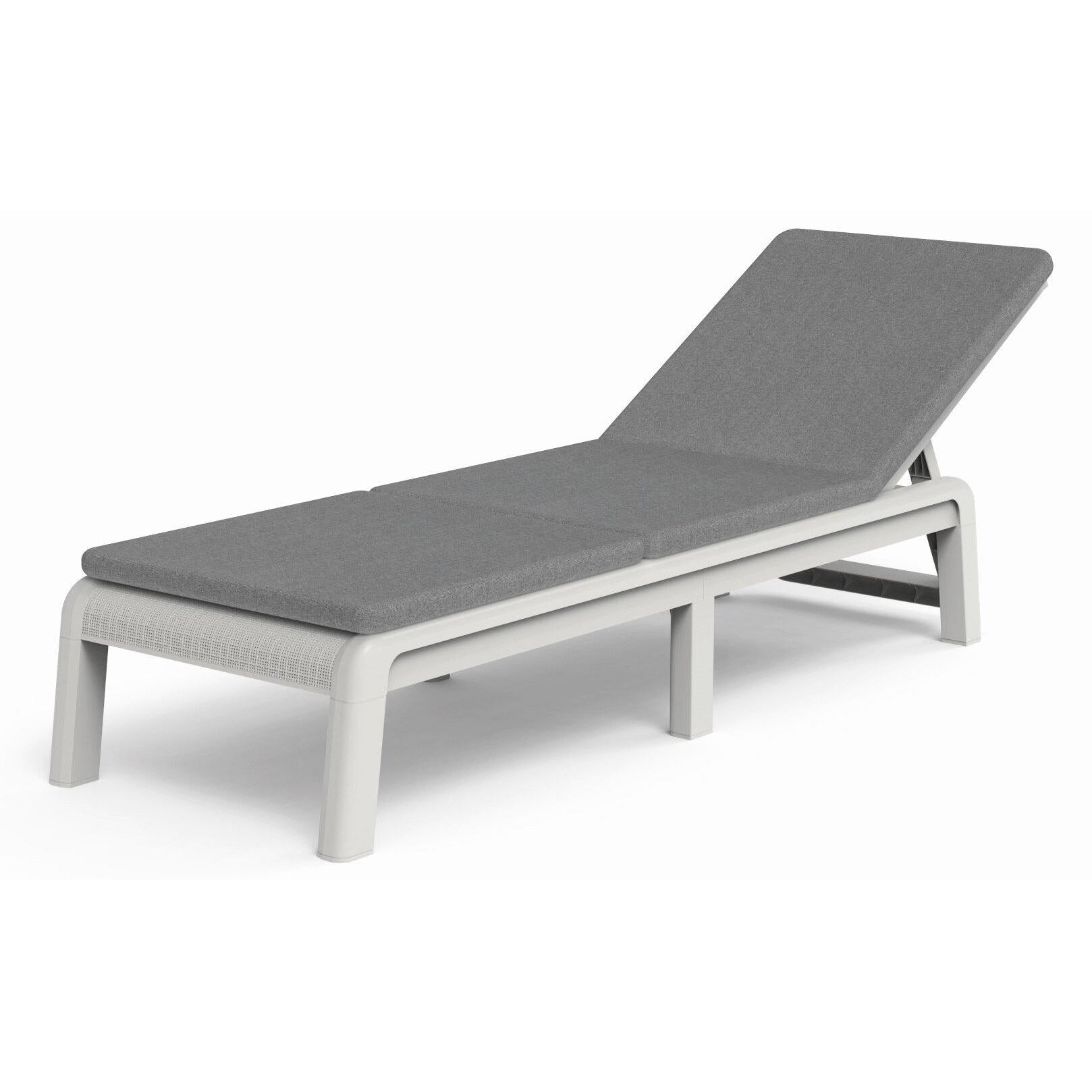 Keter - Tumbona de exterior Mallorca con cojín blanco/gris - BricoandPool