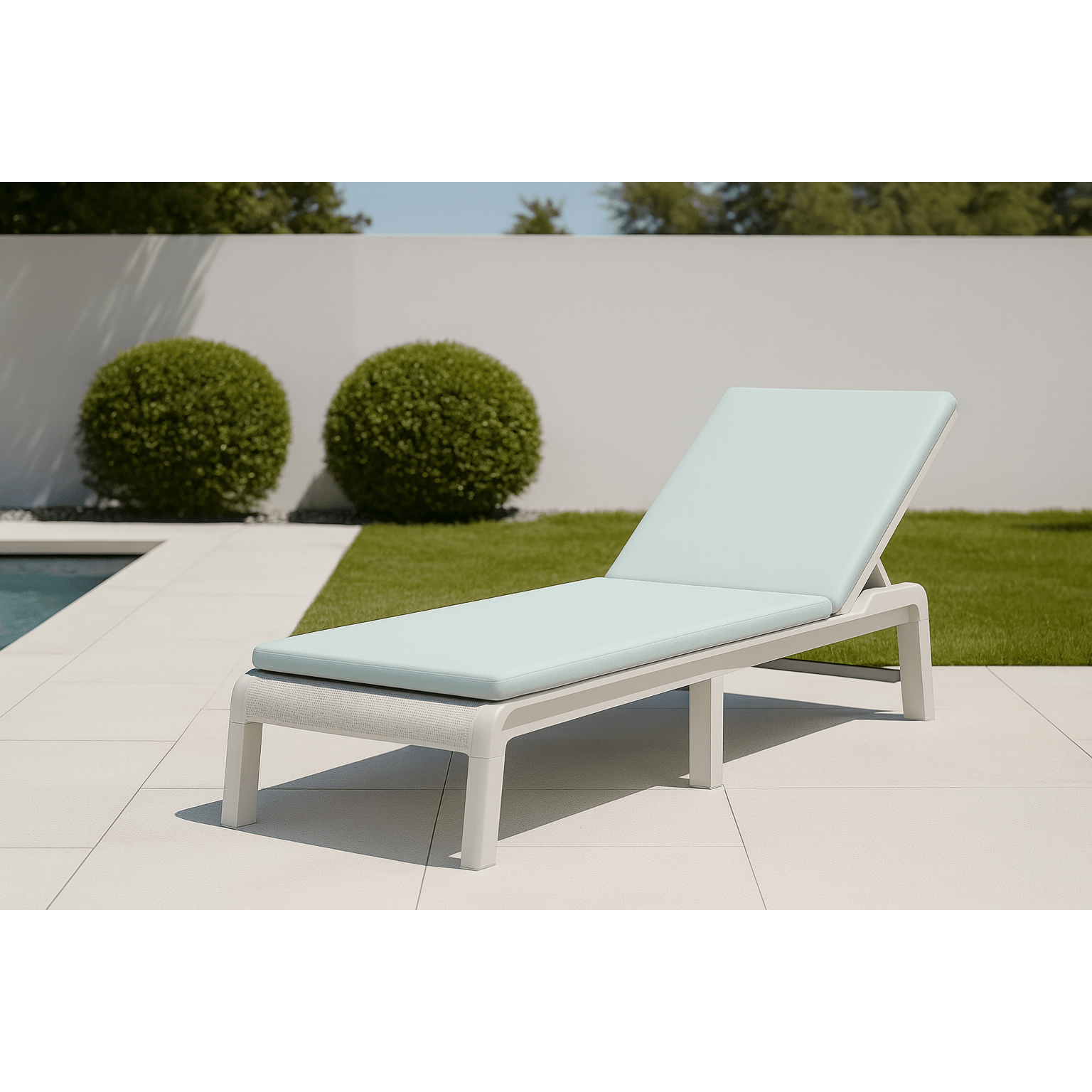 Keter - Tumbona de exterior Mallorca con cojín blanco/verde - BricoandPool