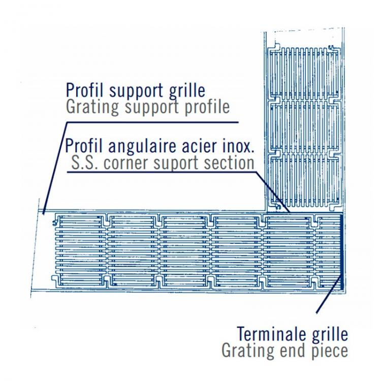 Astralpool - Kit terminale piastra a griglia longitudinale