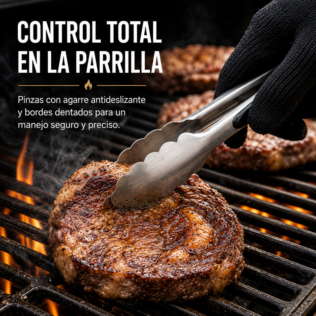 Professionelles 5-teiliges BBQ-Set aus Edelstahl mit robusten Utensilien und Silikongriffen für Grill