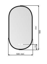 Ledimex - Espejo de baño con luz LED Tokyo Negro Mate - BricoandPool