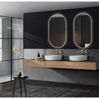 Ledimex Espejo de baño con luz LED Tokyo Oro Cepillado - BricoandPool