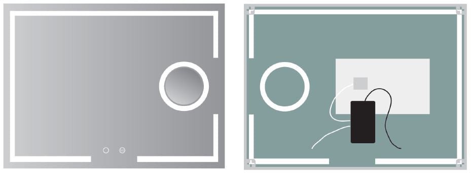 Ledimex - Espejo LED Cuadrado Luz Frontal Malta Cromo - BricoandPool