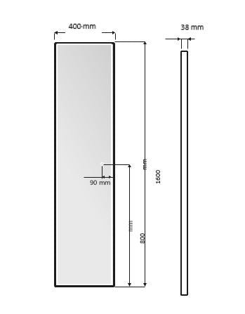 Ledimex - Espejo LED Cuadrado Luz Frontal New York Oro cepillado - BricoandPool