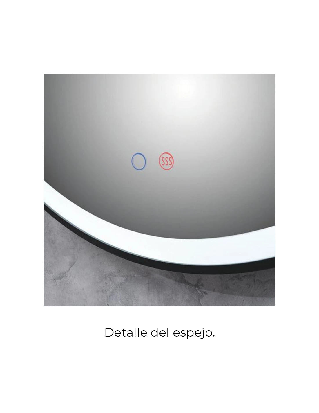 Ledimex - Espejo redondo baño Paris marco negro de LED - BricoandPool