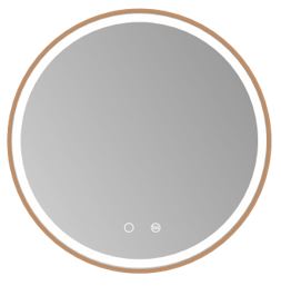 Ledimex - Espejo redondo baño Paris marco Oro rosa de LED - BricoandPool