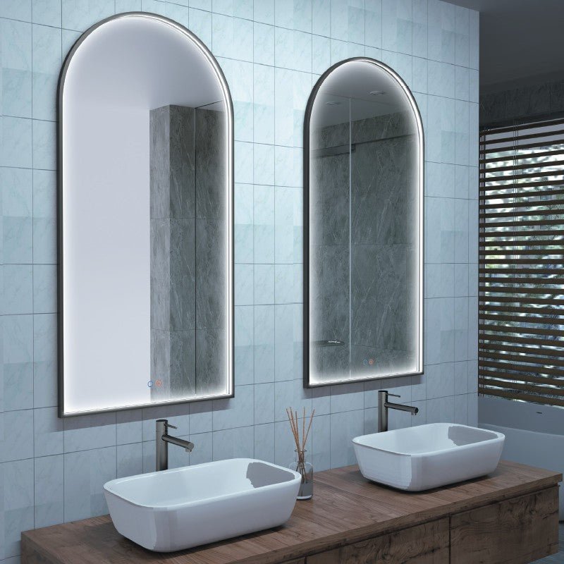 Ledimex - Espejo Roma luz perimetral negro mate 110x60 - BricoandPool