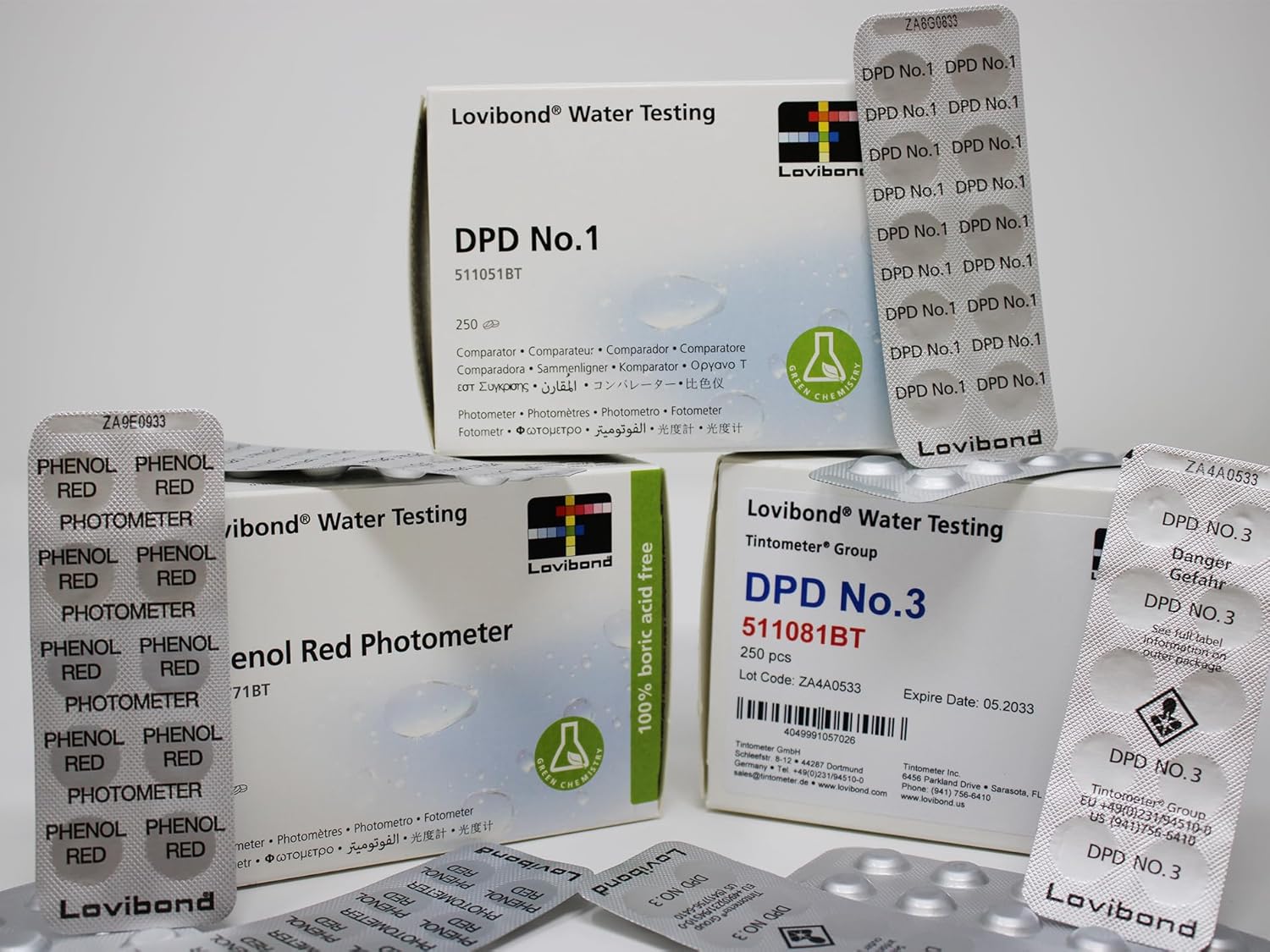 Lovibond Pack DPD No.1, DPD No.3 y PH 250 comprimidos - BricoandPool