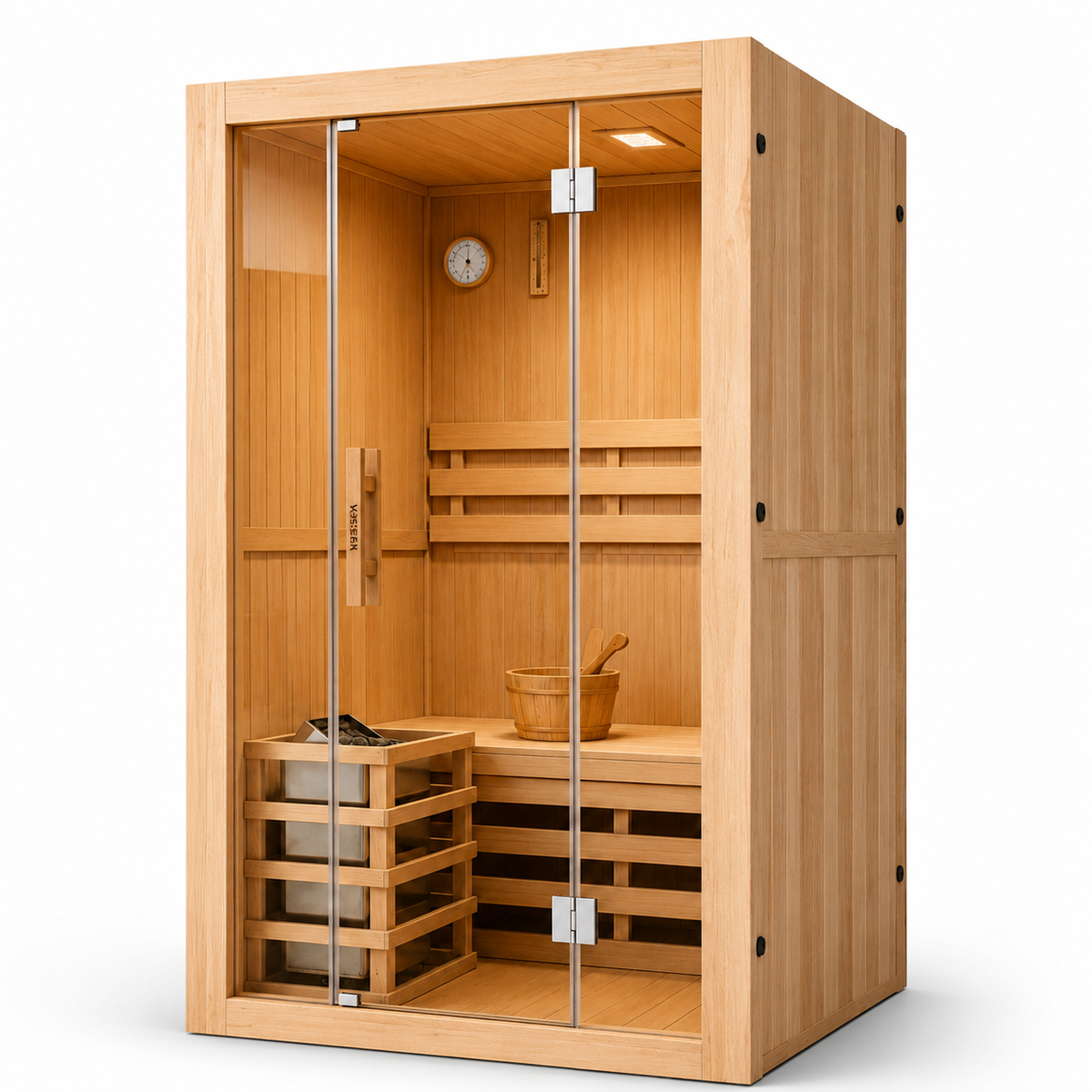 Finnische Sauna für 2 Personen aus kanadischem Hemlock-Holz
