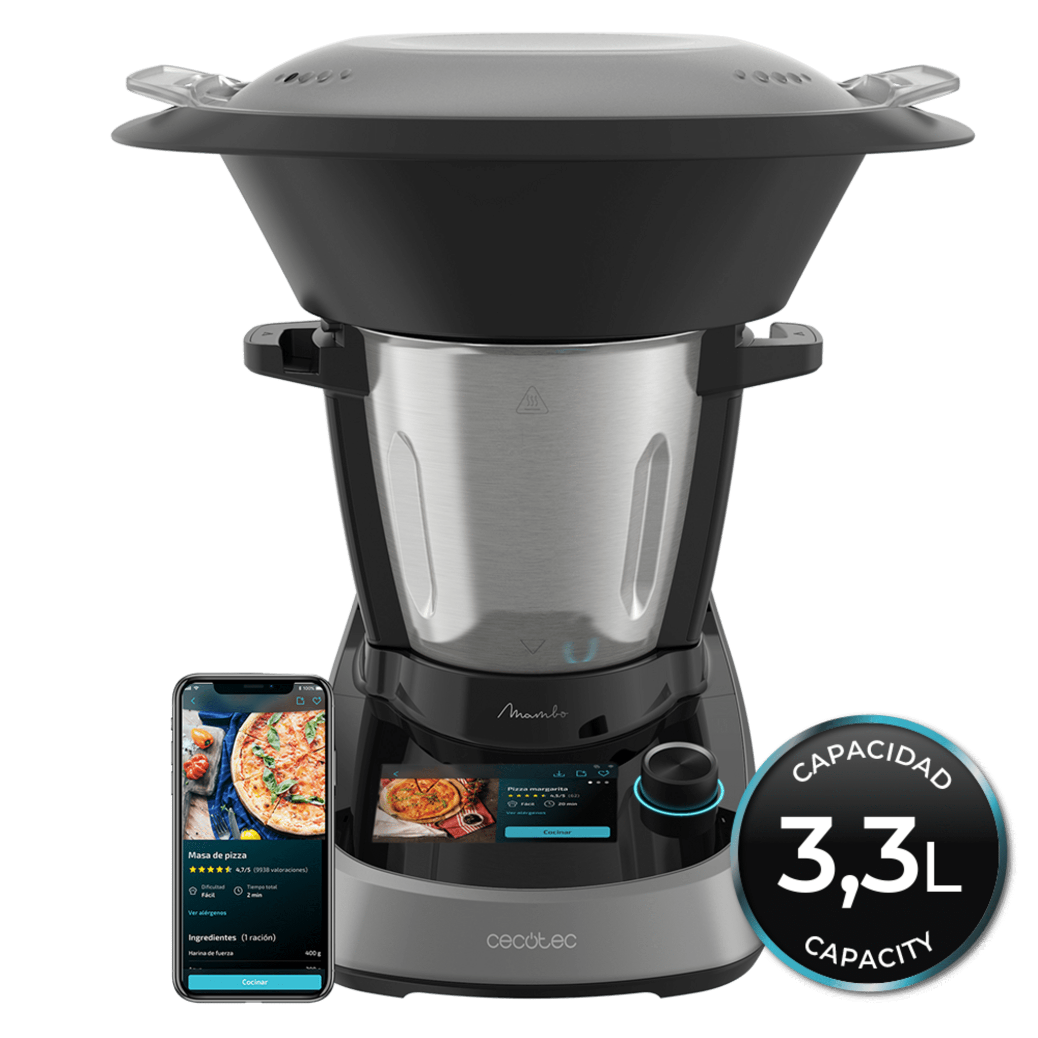 Cecotec Mambo Touch Robot De Cocina 37 Funciones Pantalla Táctil Recetario Incluido 3,3 L