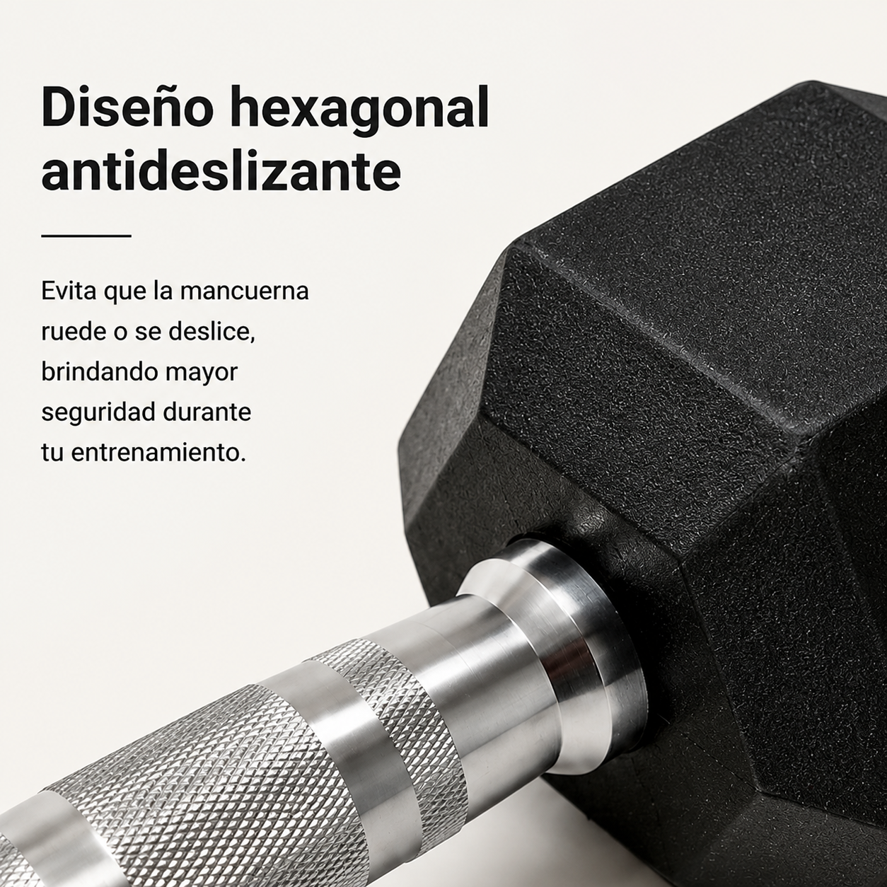 Pack de 2 Mancuernas Hexagonales 7,5 Kg Agarre Antideslizante