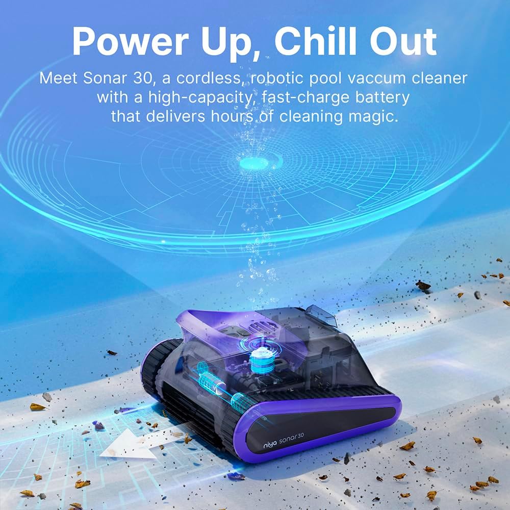 Maytronics - Robot Limpiafondos de piscina sin cable Niya Sonar 30 - BricoandPool