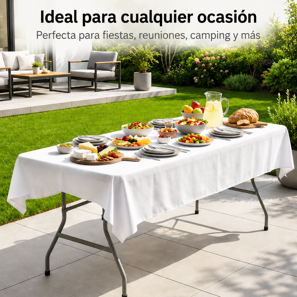 Tavolo pieghevole da giardino 180x74x74 cm portatile multifunzionale