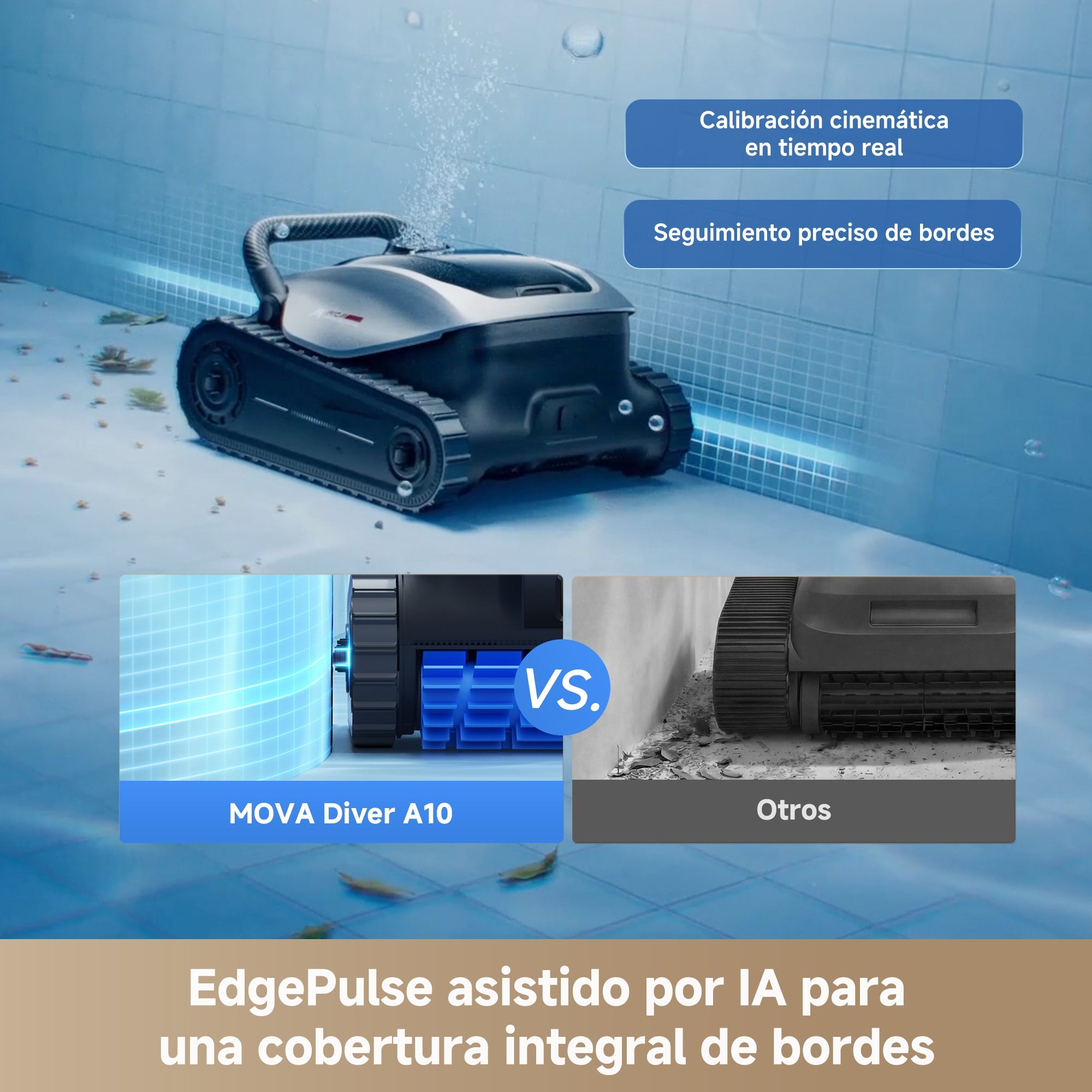 Mova - Diver A10 Robot Limpiafondos de piscina de batería sin cable - BricoandPool