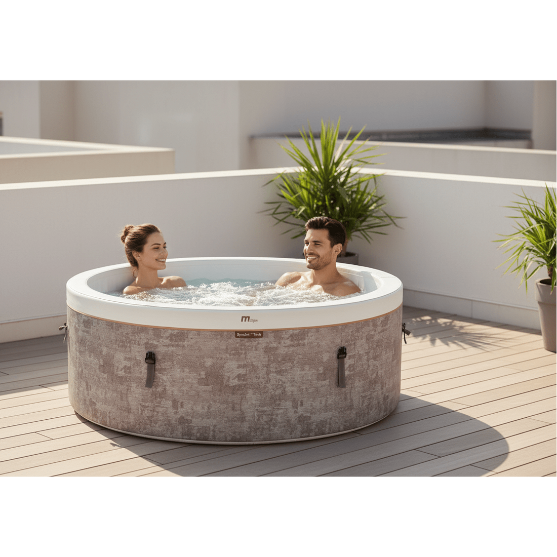 MSpa - Spa hinchable semirrígido circular Cocoon - Eco 4–6 personas - BricoandPool