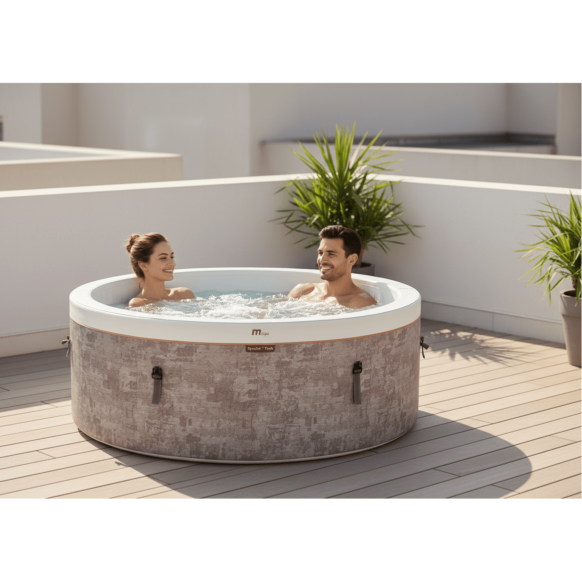 MSpa - Spa hinchable semirrígido circular Cocoon - Eco 4–6 personas - BricoandPool