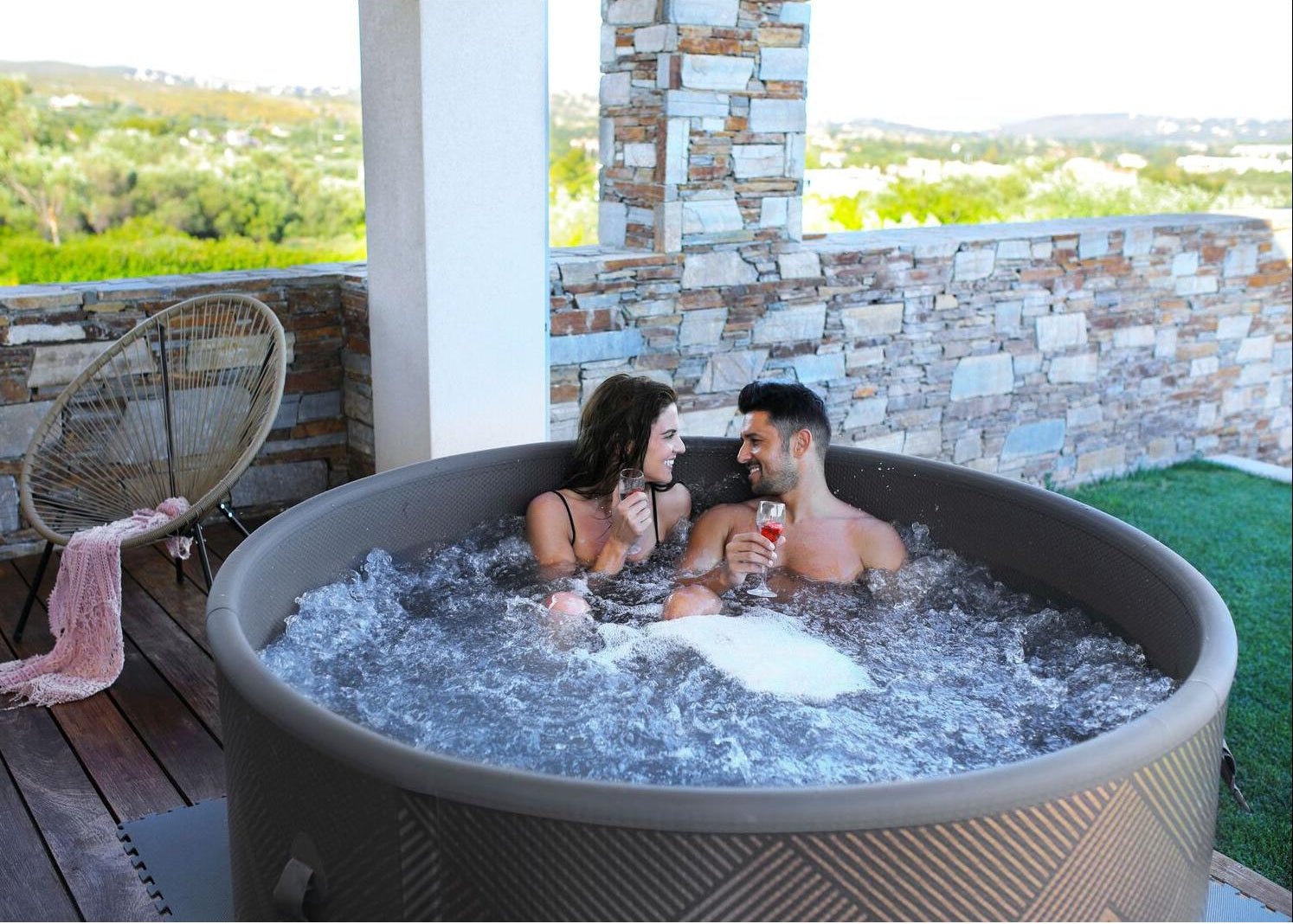 MSpa - Spa hinchable semirrígido circular Mono - Eco 6 - 8 personas - BricoandPool