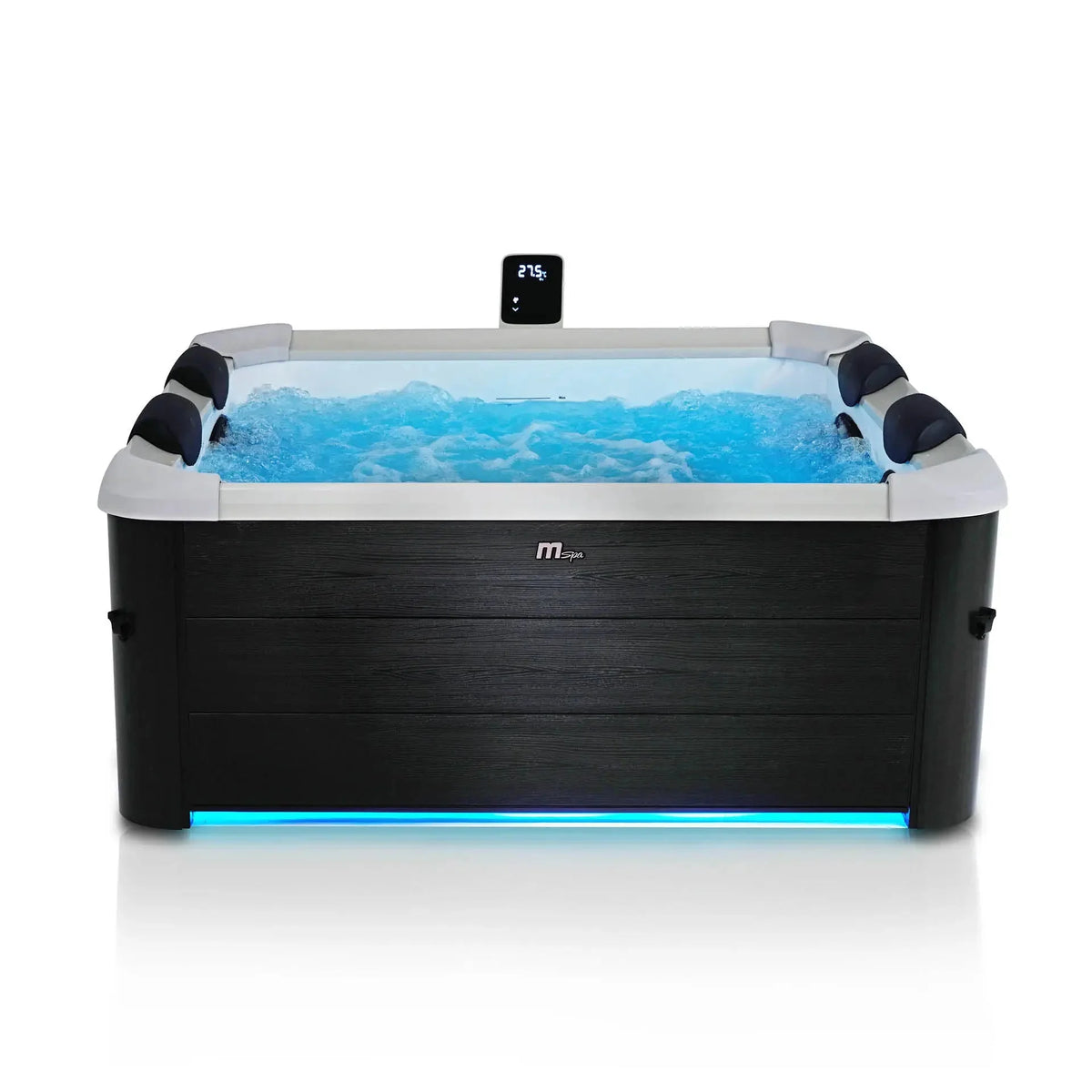 MSpa – Whirlpool-Set Oslo, 4–6 Personen, mit Rattanmöbel-Set (quadratisch)
