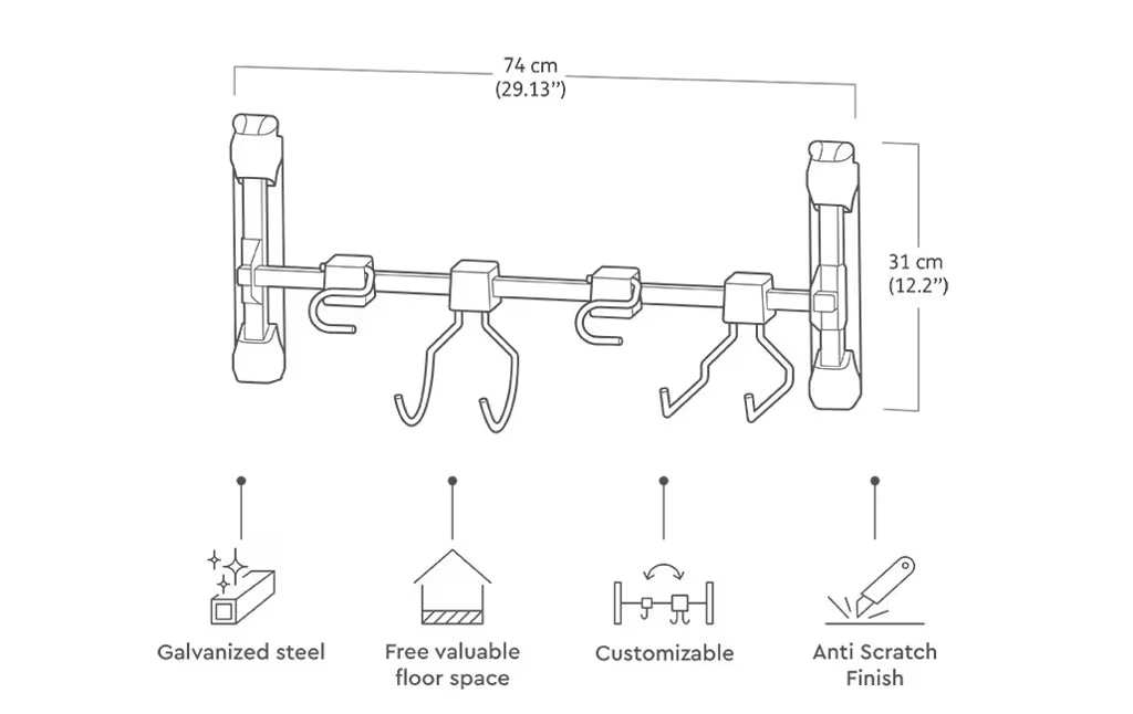 Keter - Colgador multiusos metal/negro