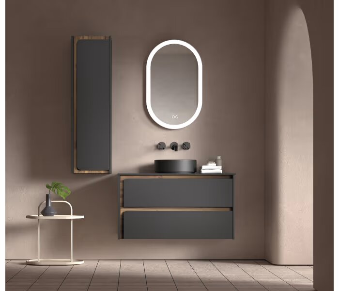 Bathroom furniture with VISOBATH WOOD INCIRE 2 DRAWERS, SUSPENDED