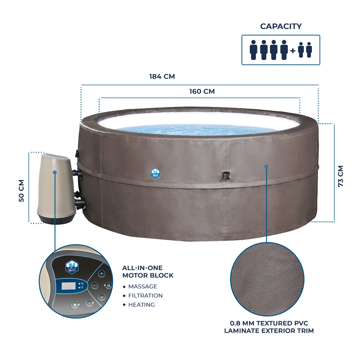 NetSpa - Spa hinchable Vita premium 4 a 6 personas - BricoandPool