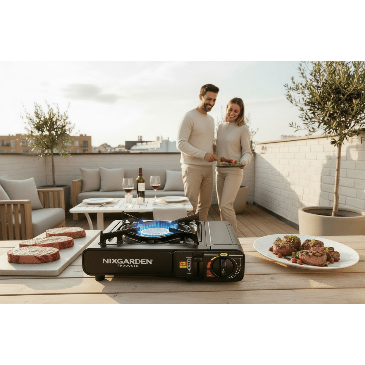 Nix Garden - Hornillo de gas portátil para camping - BricoandPool