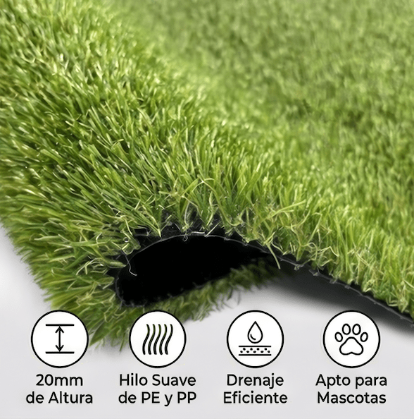 Nix Garden - Rollo Césped Artificial 20 mm tamaño 1x5 m - BricoandPool