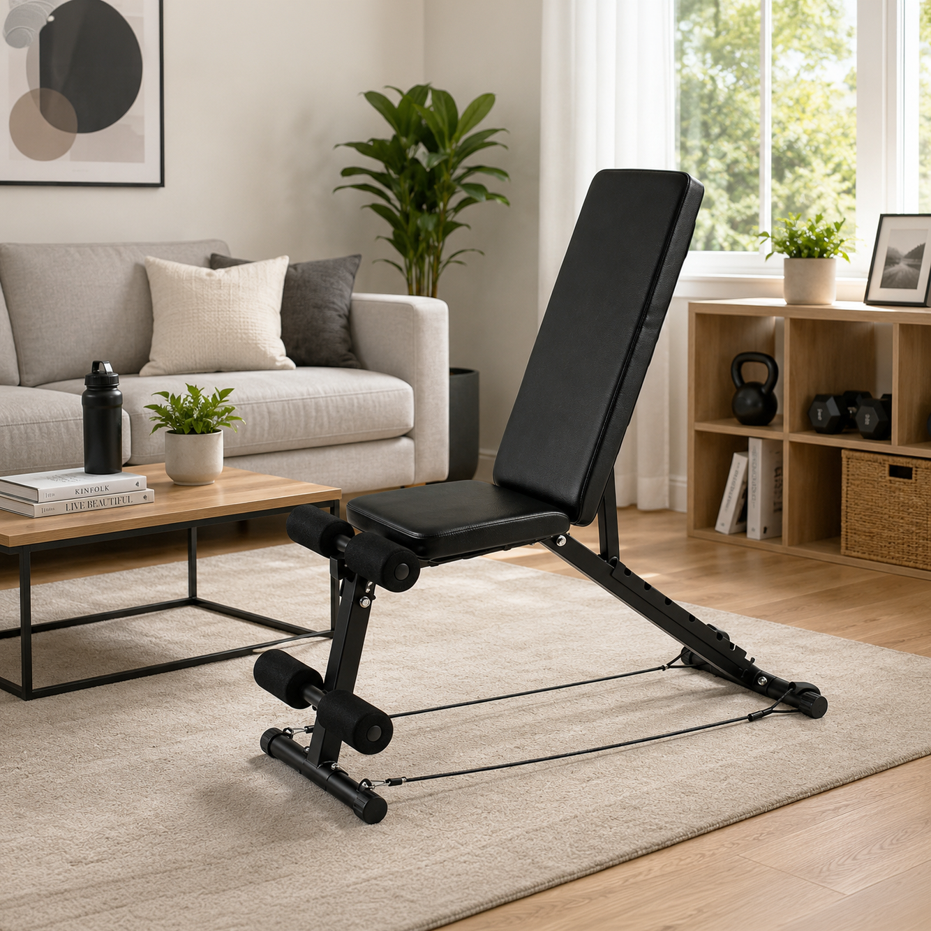 Banc de musculation pliable 7 niveaux noir 250 kg