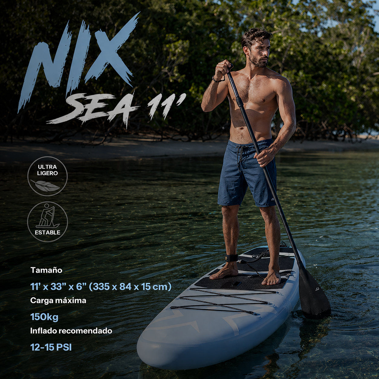 Tavola da paddle surf gonfiabile 11" 335 cm blu