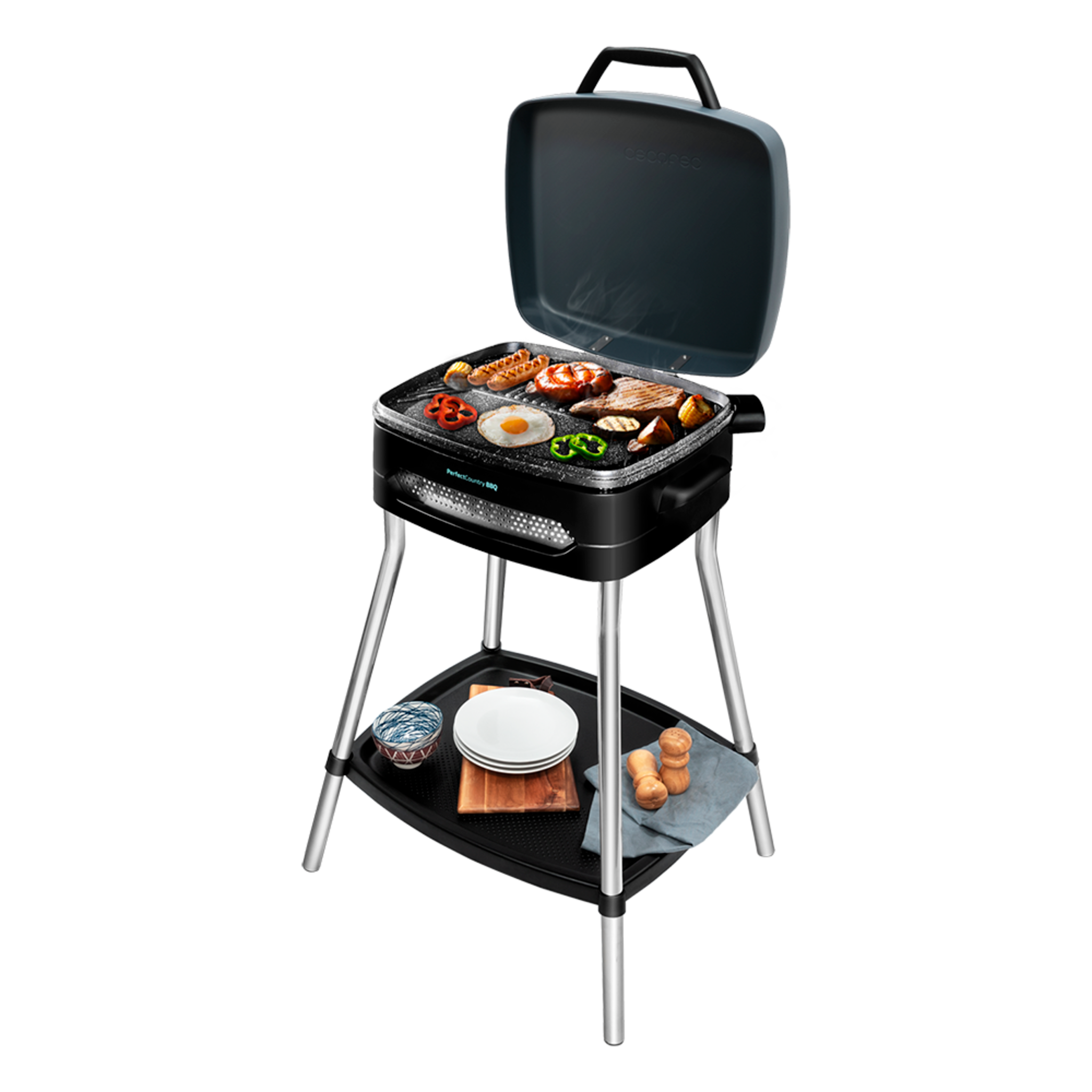 Cecotec Barbacoa PerfectCountry BBQ PowerGrill Resistencia Antiadherente Superficie Grill Y Plancha