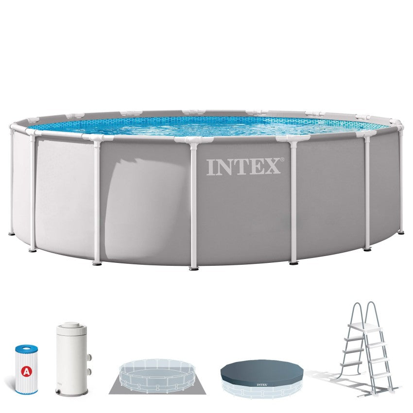 Intex Piscina Smontabile Prism Frame Rotonda 457x122 cm con Filtro