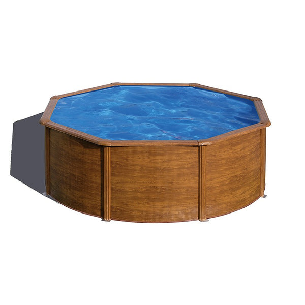 Piscina fuori terra effetto legno Gre Sicilia Circolare
