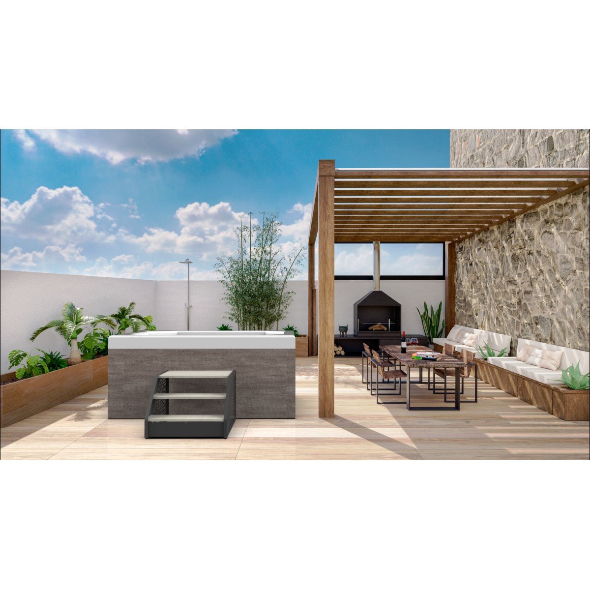 Poolex - Escaleras del spa - BricoandPool