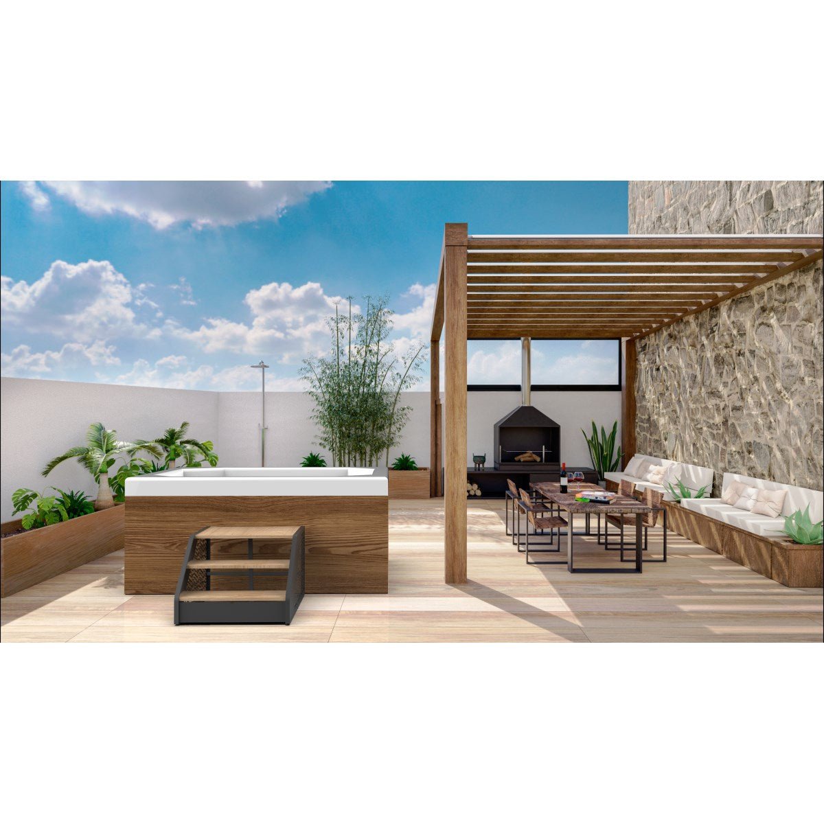 Poolex - Escaleras del spa - BricoandPool