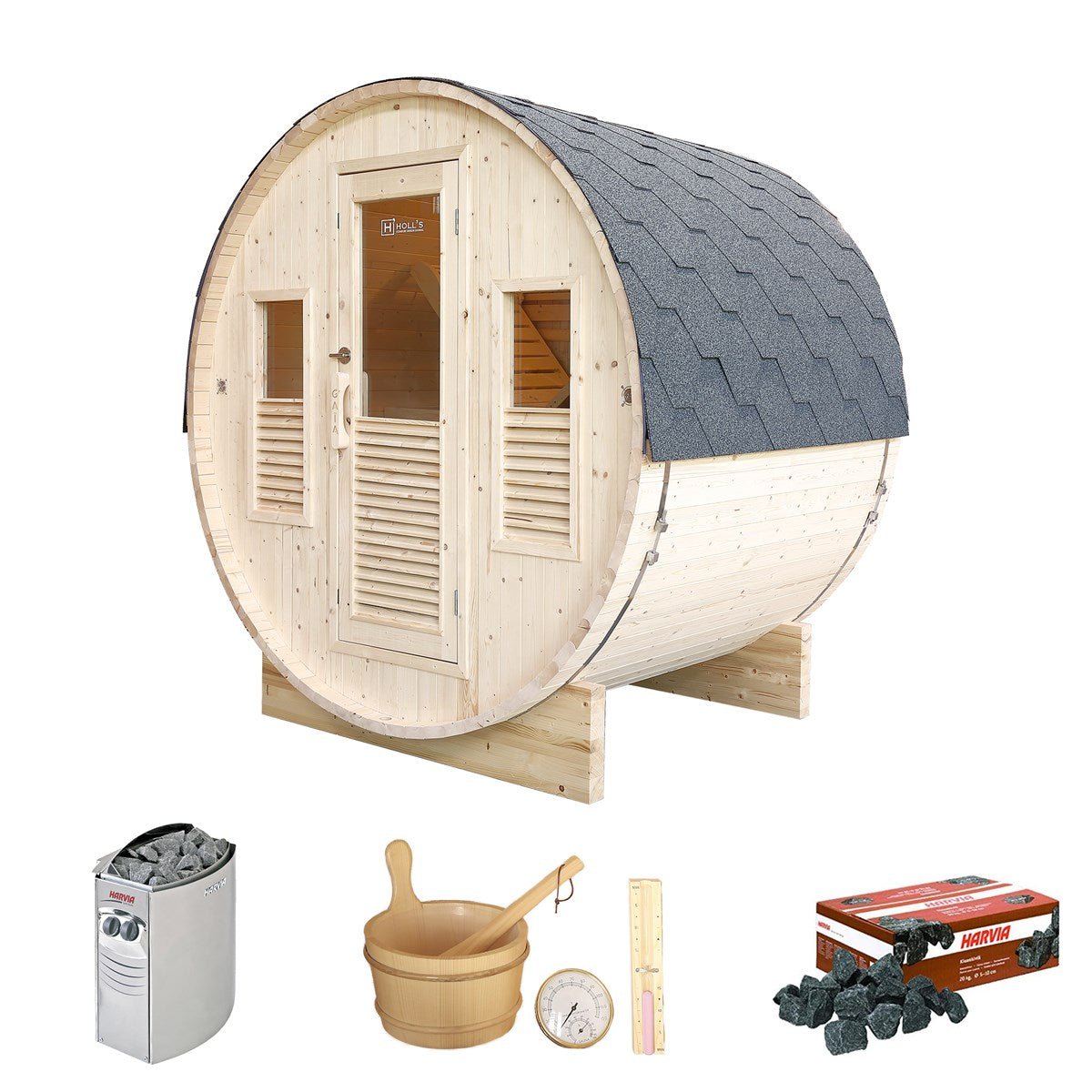 Poolstar - Sauna de exterior Gaïa Bella - Paquete de accesorios incluido - BricoandPool