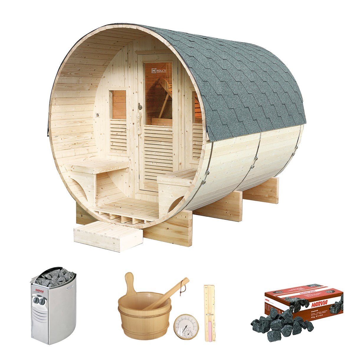 Poolstar - Sauna Gaïa Luna - Paquete de accesorios incluido - BricoandPool