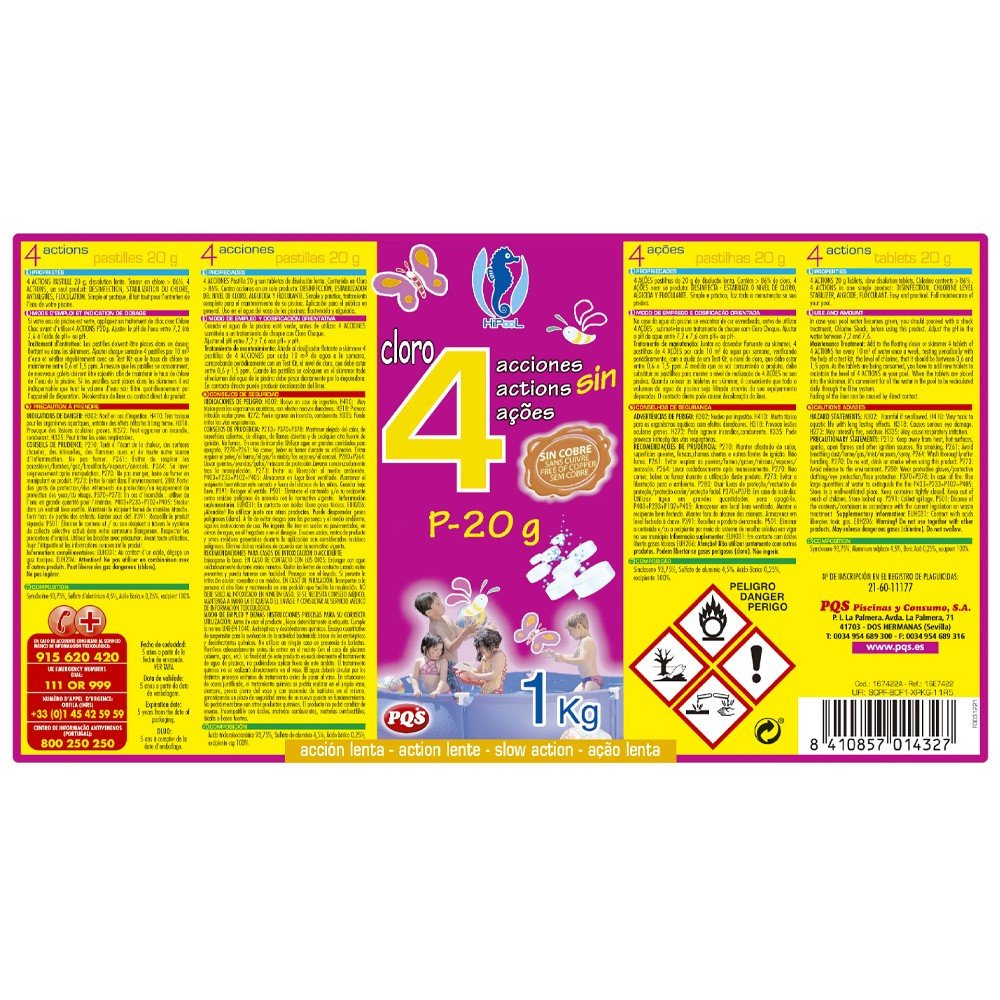 PQS - Cloro 4 acciones P - 20 1kg - BricoandPool