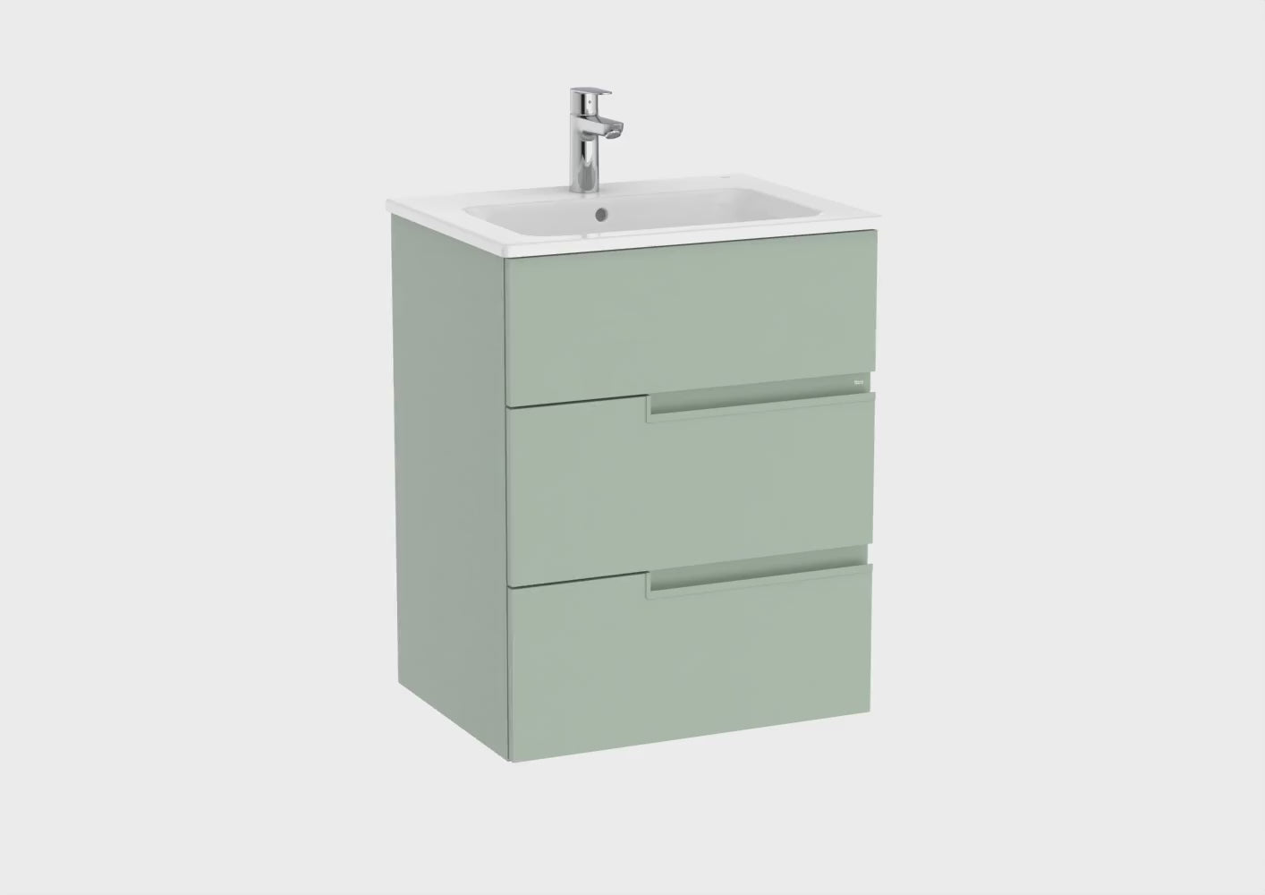 Carica video: Roca - Victoria-N Mueble base Unik de tres cajones y lavabo