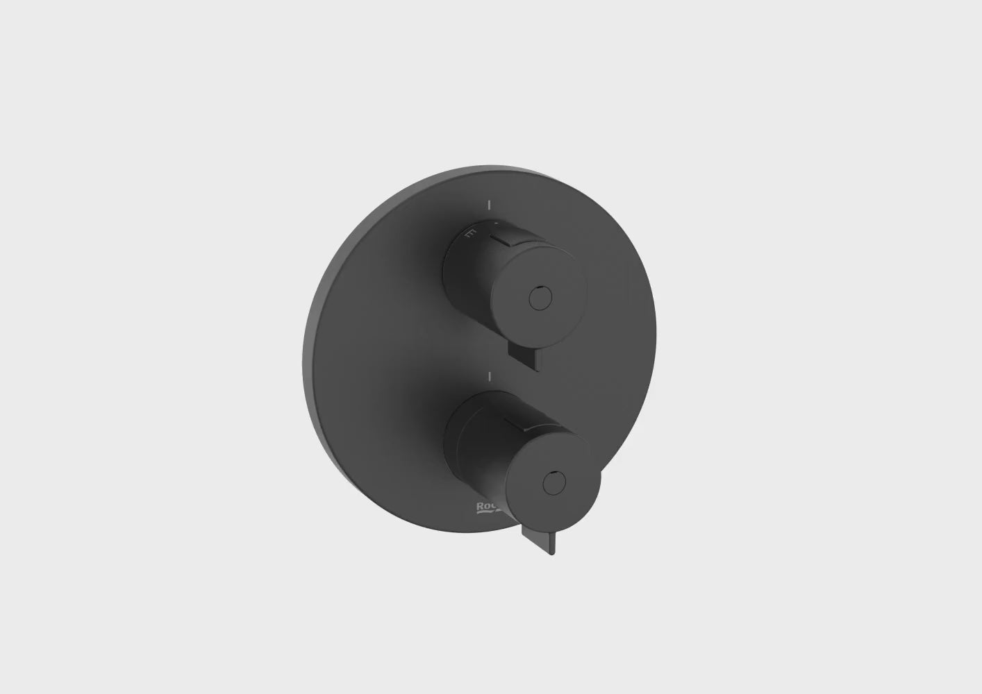 Cargar vídeo: Roca - T-500 grifería termostática empotrable para baño-ducha, negro mate A5A0C18NB0.