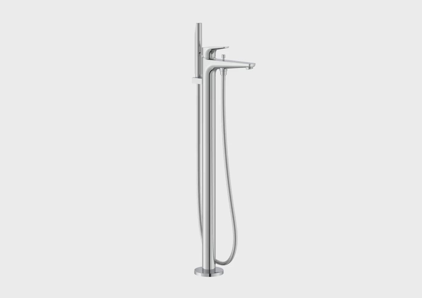 Load video: Roca - Mixer monomando standing for bathtub with automatic investor atlas A5A2790c00