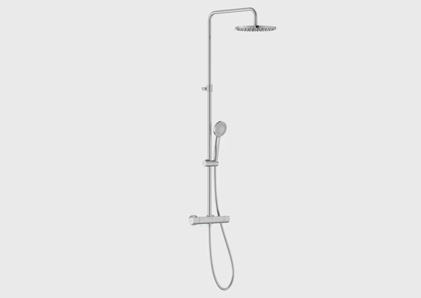 Load video: Roca - Thermostatic shower column Even Round A5A9A2ec00 collection