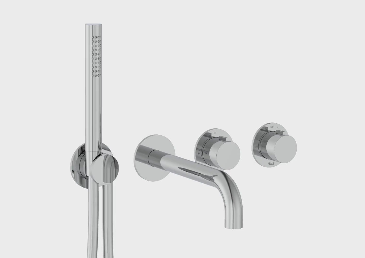 Video laden: Roca - Ona Einbau-Armatur für Bad-Dusche 2 Wege Edelstahl A5A0B9ESM0