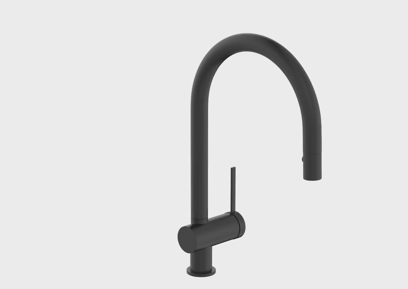 Carregar vídeo: Roca - Mixer Monomando para cozinha com bico rotativo removível e função de chuveiro para enxágios pretos foscos. A5A811FNB0