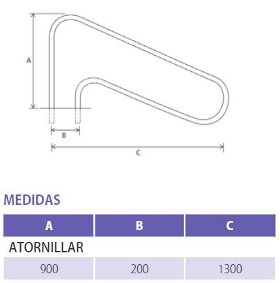 Productos Qp - Barandilla Salida B acero inoxidable - BricoandPool