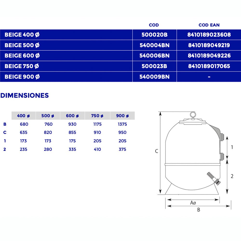 PRODUCTOS QP - Filtro Laminado Beige - BricoandPool