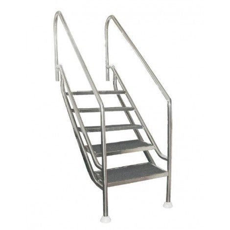 QP - Escalera 5 Peldaños Fácil Acceso Ancho Especial INOX AISI 316L - BricoandPool