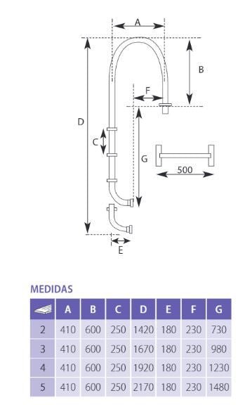 QP - Escalera Piscina Elevada - BricoandPool