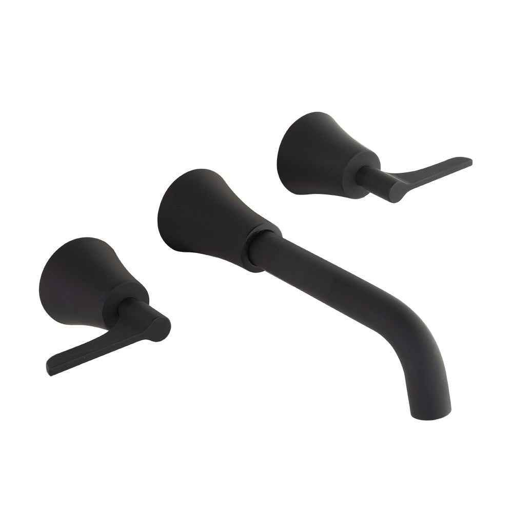 Ramon Soler - Adagio, bimando de lavabo empotrado mural 5L, negro mate - BricoandPool