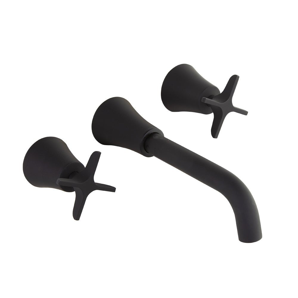 Ramon Soler - Adagio, bimando de lavabo empotrado mural 5L, negro mate - BricoandPool