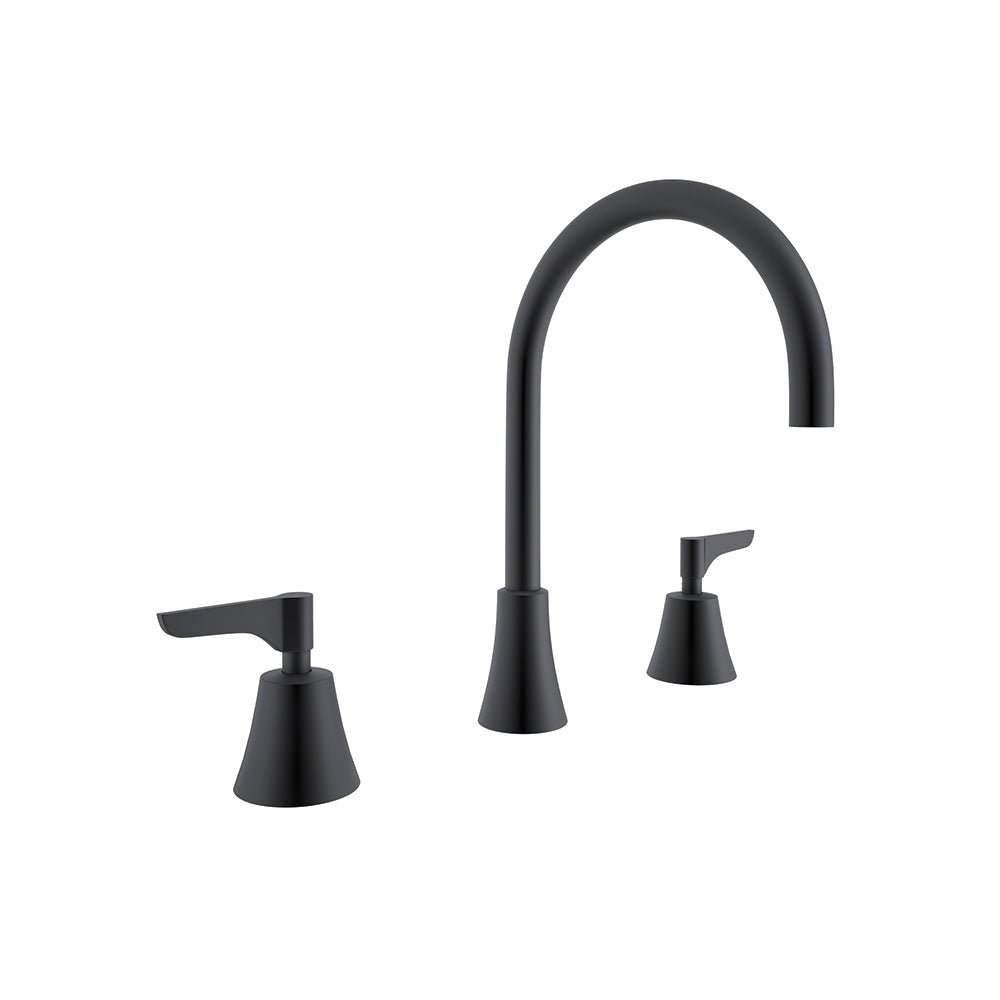 Ramon Soler - Adagio, fregadero de repisa con caño giratorio de 170mm, negro mate - BricoandPool